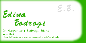 edina bodrogi business card